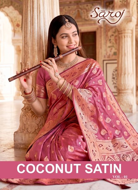 Coconut Satin Vol 1 By Saroj Satin Silk Zari Weaving Saree 